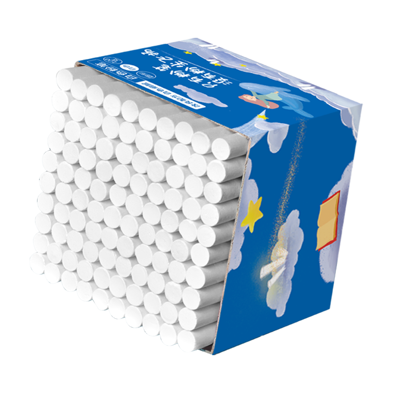 DSB Dust-Free Chalk, Non-Dusting Chalk, for Teaching Purposes, Teacher-Specific, for Blackboard Use, White Color, Round Shape to Prevent Breaking, 100 Pieces Per Box