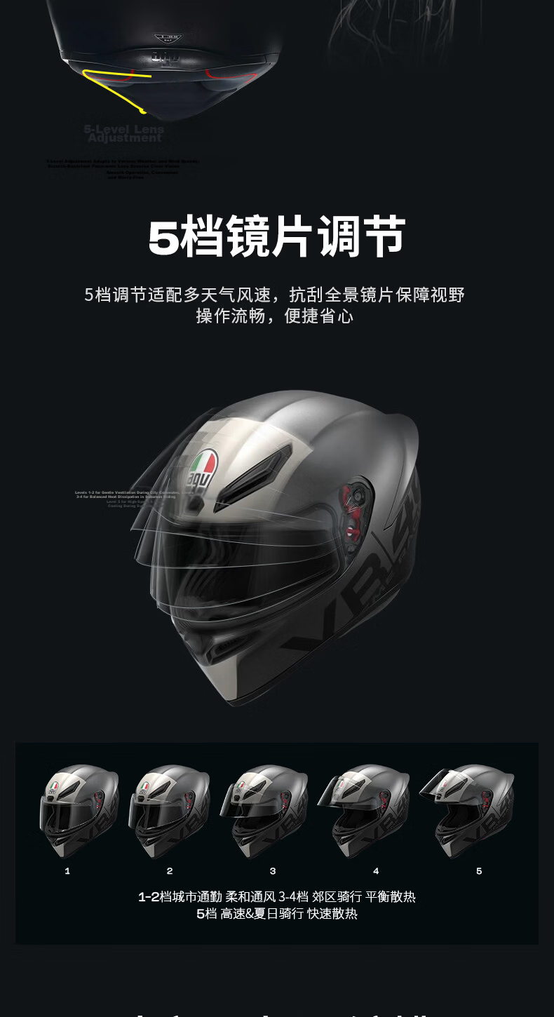 AGV K1S Motorcycle Helmet Full Face 3C Certified Wide Angle Ventilation Breathable Summer White XL (59-61) 6
