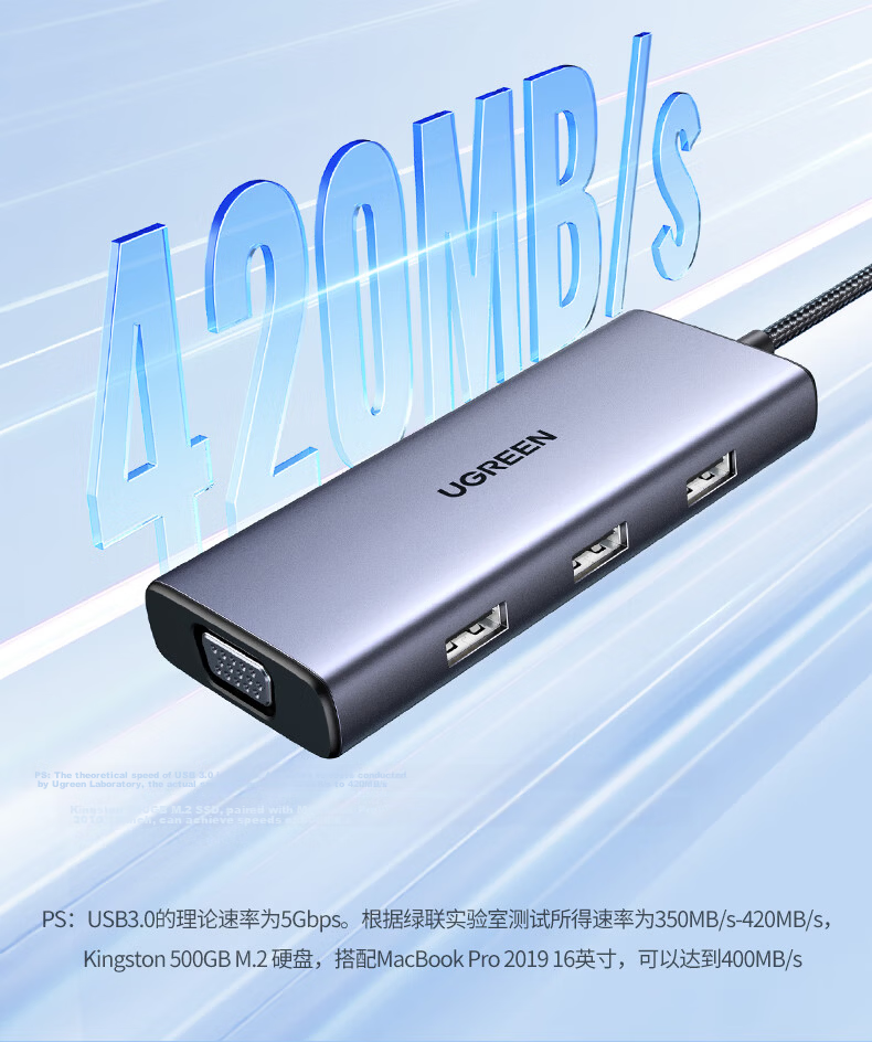 UGREEN Type-C Expansion Dock, USB-C to HDMI/VGA Dual-Screen Expansion Dock, USB3.0 Adapter, Screen Mirroring Device, Compatible with Apple MacBook, Huawei Laptops, Nintendo Switch 14