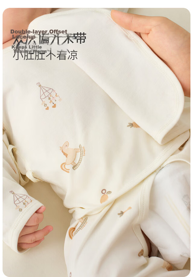 TONGTAI Baby Kimono Set, Spring And Autumn Pure Cotton Newborn Clothes, Infant Monk Robe, Full Moon Outfit, Blue, 59cm 9