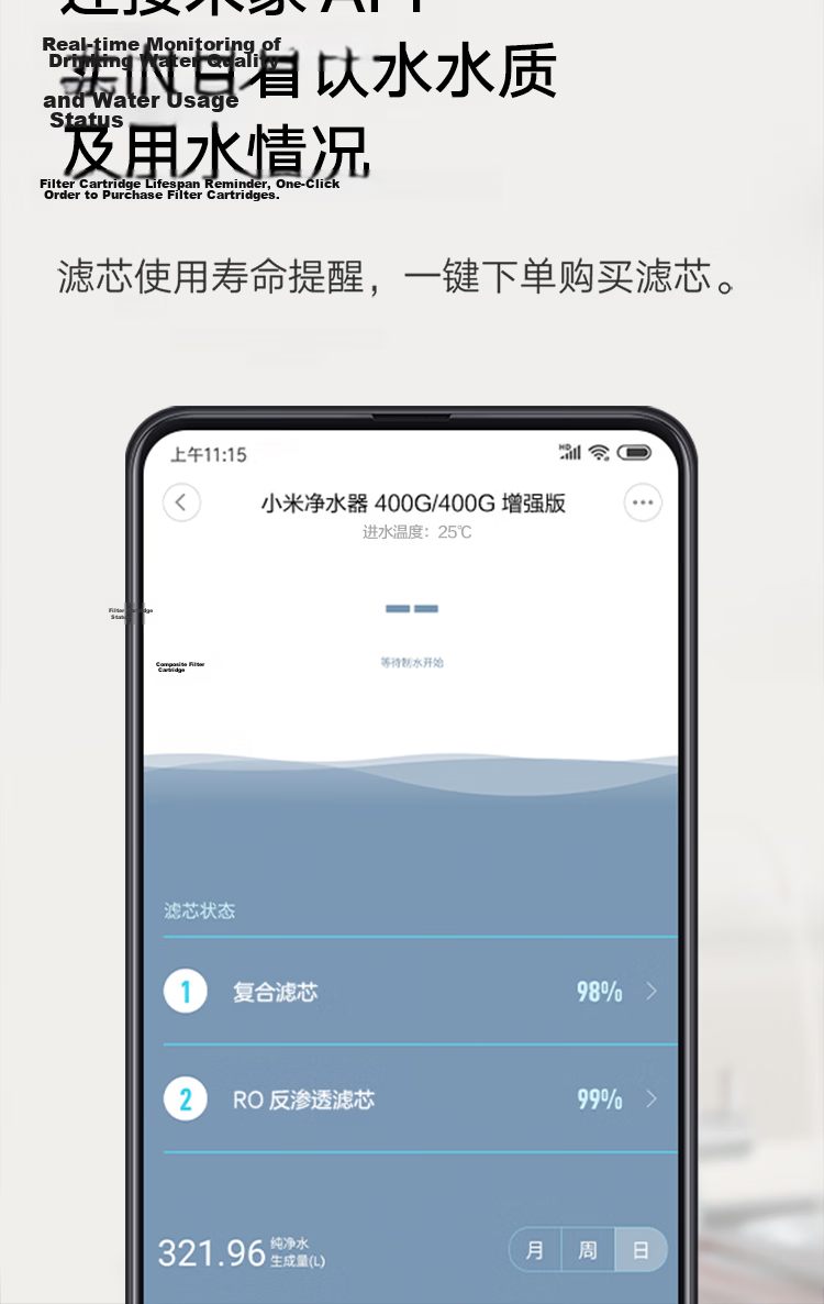 Mijia Xiaomi Water Purifier Enhanced Composite Filter Cartridge for Xiaomi Water Purifier 500G / Enhanced 400G / Enhanced 1A (Under-Sink) 5