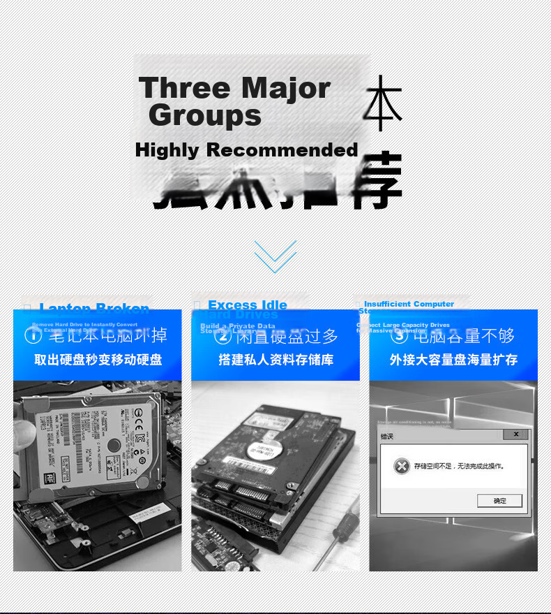 MAIWO USB 3.0 External Hard Drive Enclosure 2.5/3.5 Inch SATA HDD SSD Case for Desktop Laptop SATA Interface 5Gbps 1