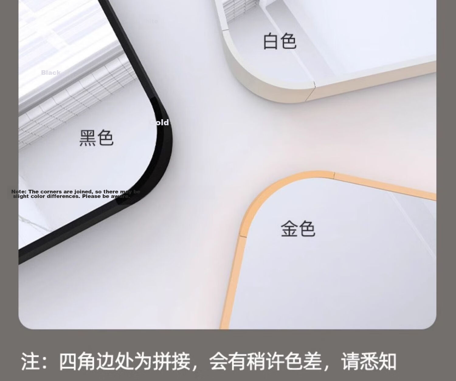 Muhan Yue Bathroom Mirror Wall Sticker No Drilling Makeup Mirror Toilet Vanity Custom Wall-Mounted Aluminum Frame 10