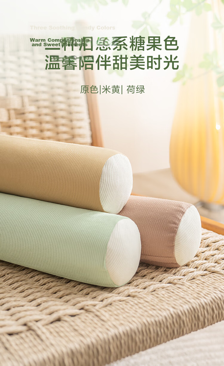JD Original Cervical Pillow for Wealthy Neck, Deep Buckwheat Hull Filling, Soothing Cervical Traction Cylindrical Pillow, Olive Gree 11