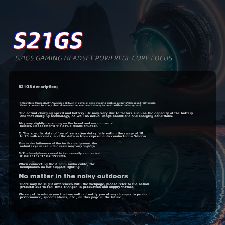 XIBERIA S21GS Flame Storm Bluetooth Gaming Headset, 2.4G True Wireless Over-Ear, Long Battery Life, Low Latency, Tri-Mode Mobile And Computer E-Sports Headphones 18