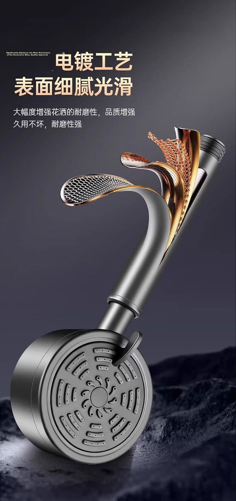 HOMK Seiko Shower Head High-Pressure Shower Set 304 Bathroom Shower Head with Hose 12