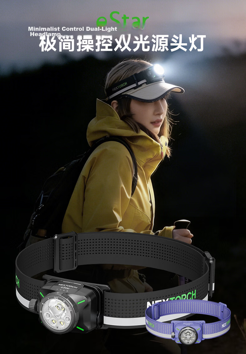NEXTORCH eStar Outdoor High-Power Headlamp Camping Running Headlight Industrial Inspection Headlamp Fishing Headlamp 1300 Lumens 3