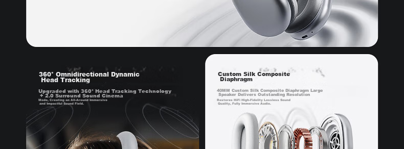 IKF Nano Space Audio Edition [Bestseller Recommendation | 56dB Deep Noise Reduction] Over-Ear Active Noise Cancelling Bluetooth Headphones for E-Sports Gaming Wired Wireless Earphones Microphone Starlight Purple 9