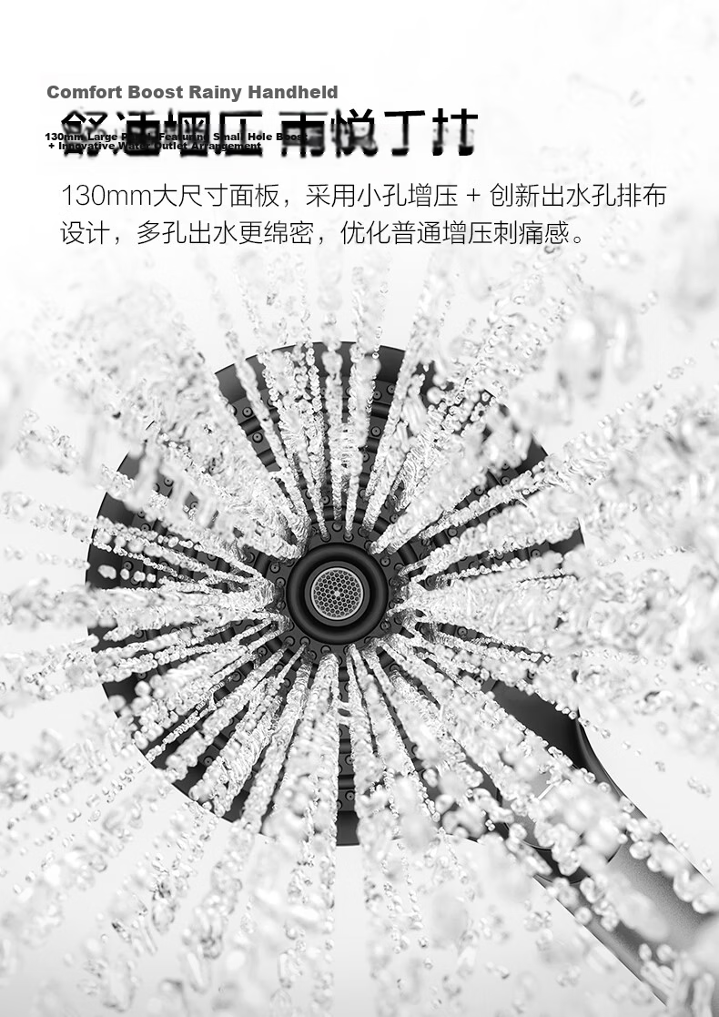 HEGII Shower Head D40, Piano Key Storage, Descaling Self-Cleaning Bathroom Shower Set, HMF938-333 15