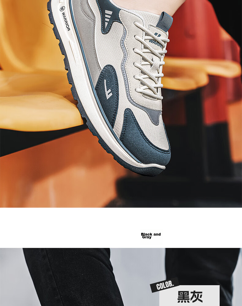 Warrior Official Men's Sports Shoes 2026 Autumn Fashion Trend Casual Sneakers Men Light Blue Size 40 20
