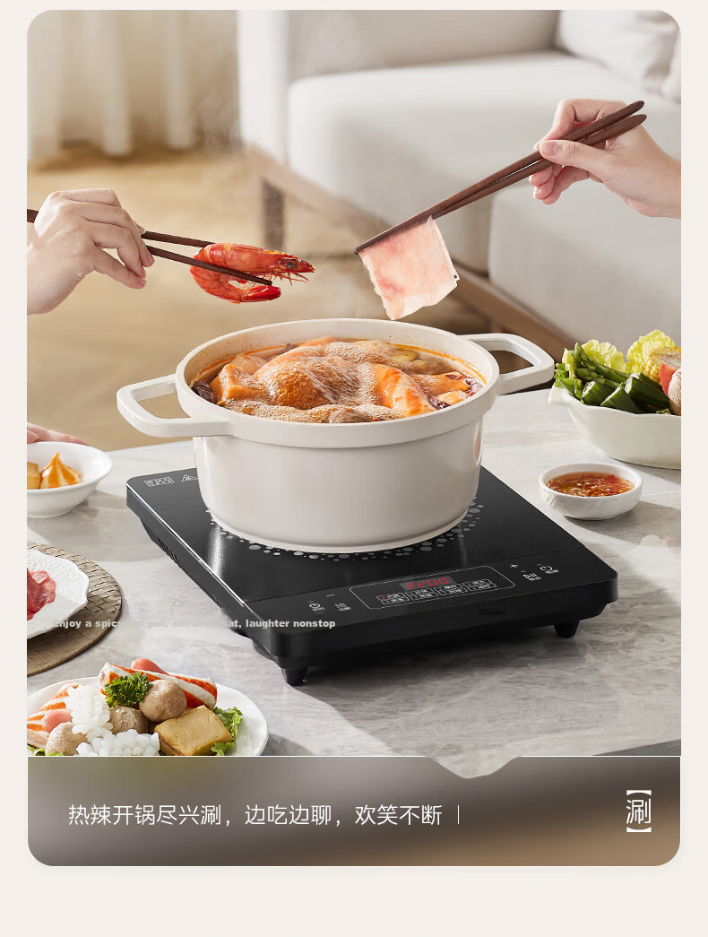 Midea Induction Cooker 2200W High Power Household Stove Durable Panel Eight-Level Firepower Slim Electric Cooktop Hot Pot C22-RT22E01 14