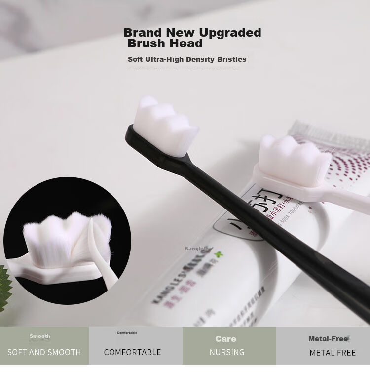 Moemi Japanese Couple's Two Soft Bristle Toothbrushes, Adult Japanese Toothbrushes for Couples, Home Use Toothbrushes for Sensitive Gums, Domestic Product 3