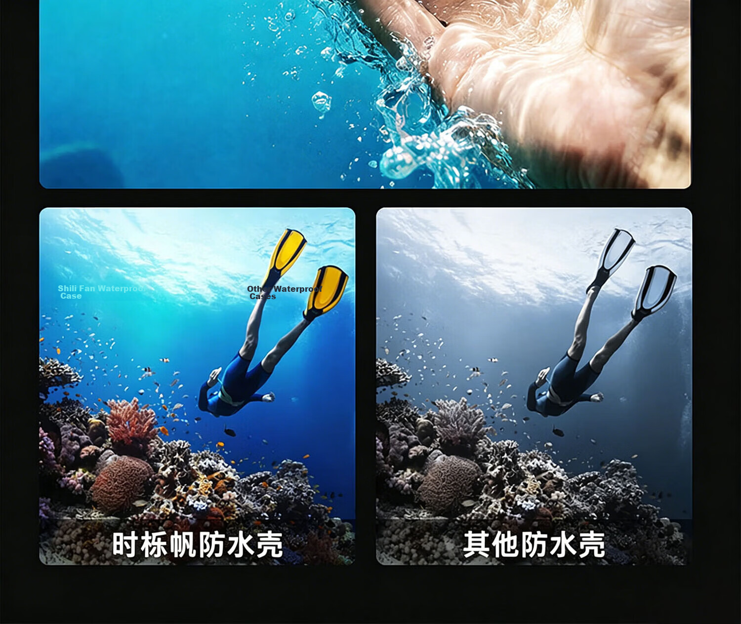 Shili Fan Waterproof Case for DJI Action 5 Pro Diving Case Action 4 Diving Accessories Kit High Transparency Protective Cover Sports Camera Accessories 18