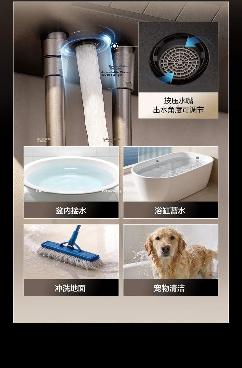 HEGII Shower Head D40, Piano Key Storage, Descaling Self-Cleaning Bathroom Shower Set, HMF938-333 20