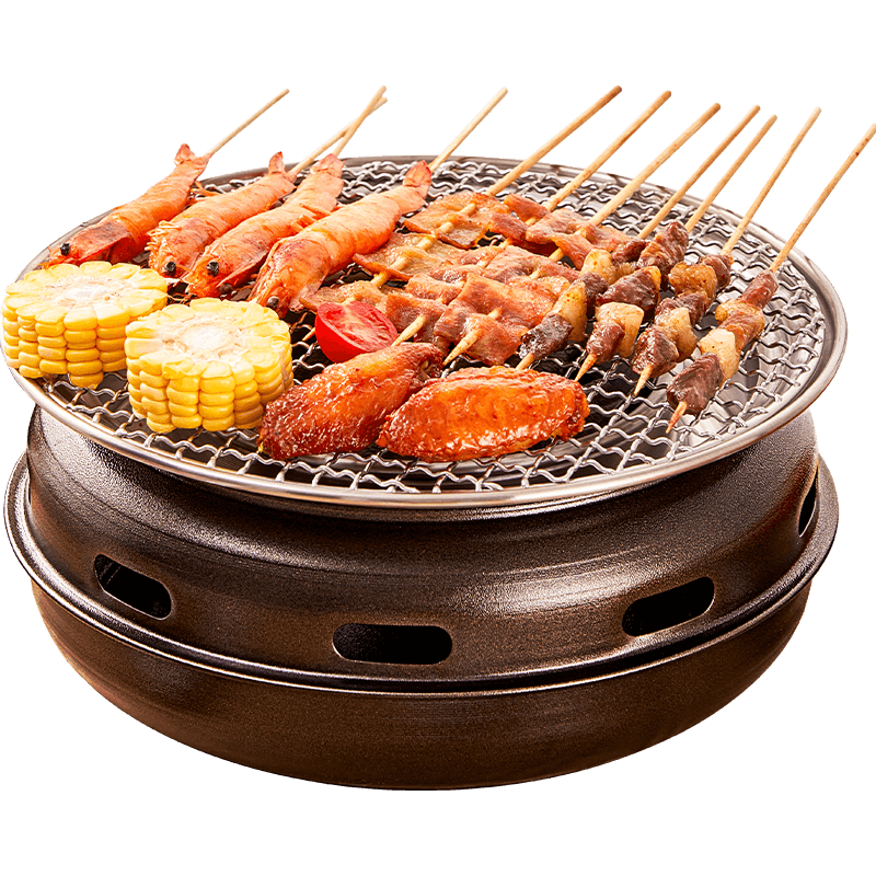 Suncojia Charcoal BBQ Grill Korean Style Smokeless Indoor Outdoor Wood Charcoal Roasting Stove