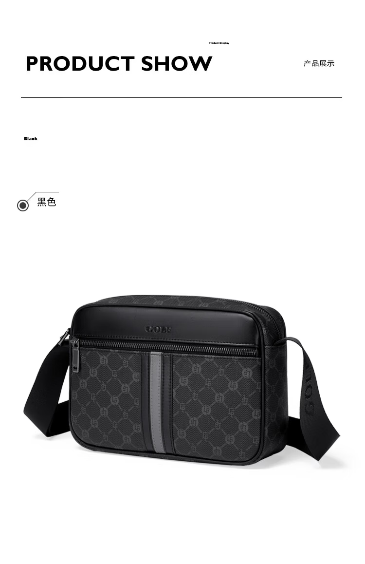 GOLF Men's Printed Single Shoulder Crossbody Bag Multi-Compartment Waterproof Business Commuter Bag for Phone and iPad 18