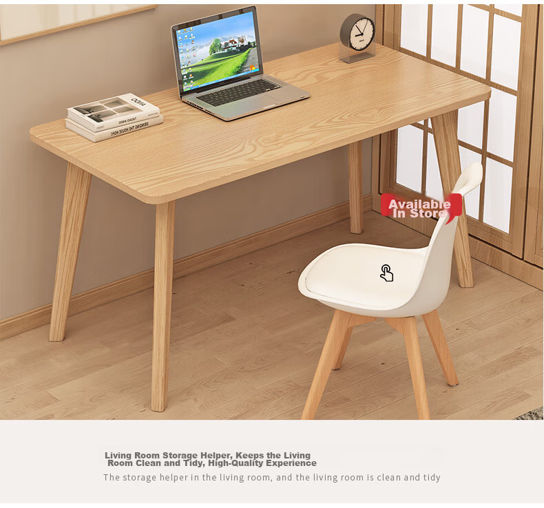 Fanshe Simple Office Home Desk Solid Wood Leg Computer Desk Minimalist Study Bedroom Writing Table 7