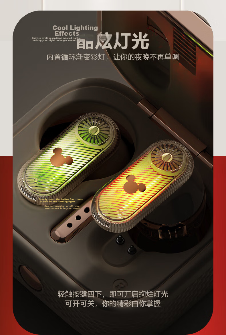 Disney AI Real-Time Translation Sleep Earphones Semi-In-Ear Side-Sleep Friendly ANC Noise-Cancelling Sound-Isolating Sleep Aid Gift for Women Compatible with Apple DW-Q28 Mickey 6