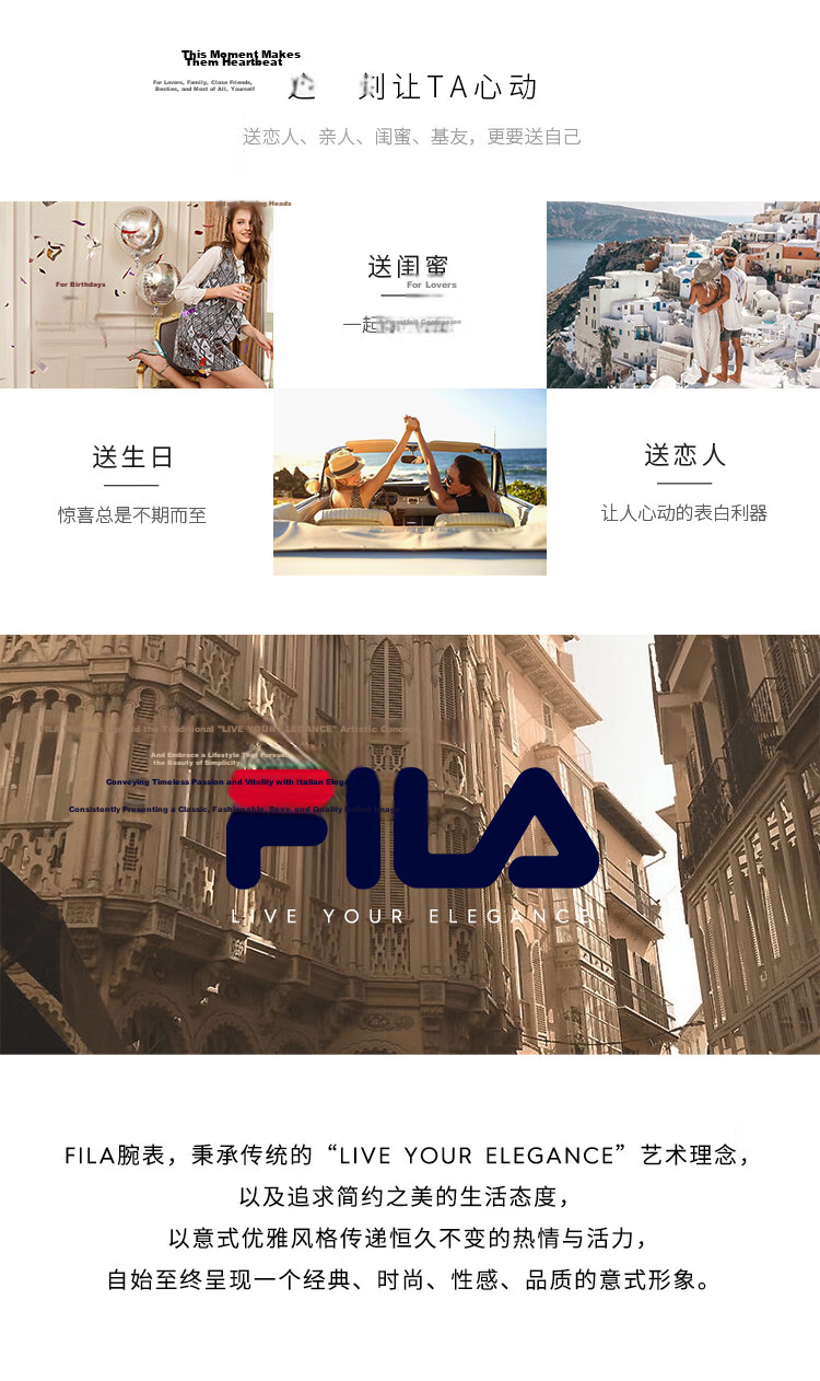 FILA Women's Classic Vintage Small Square Watch 6512-101 Birthday Gift for Girlfriend 12