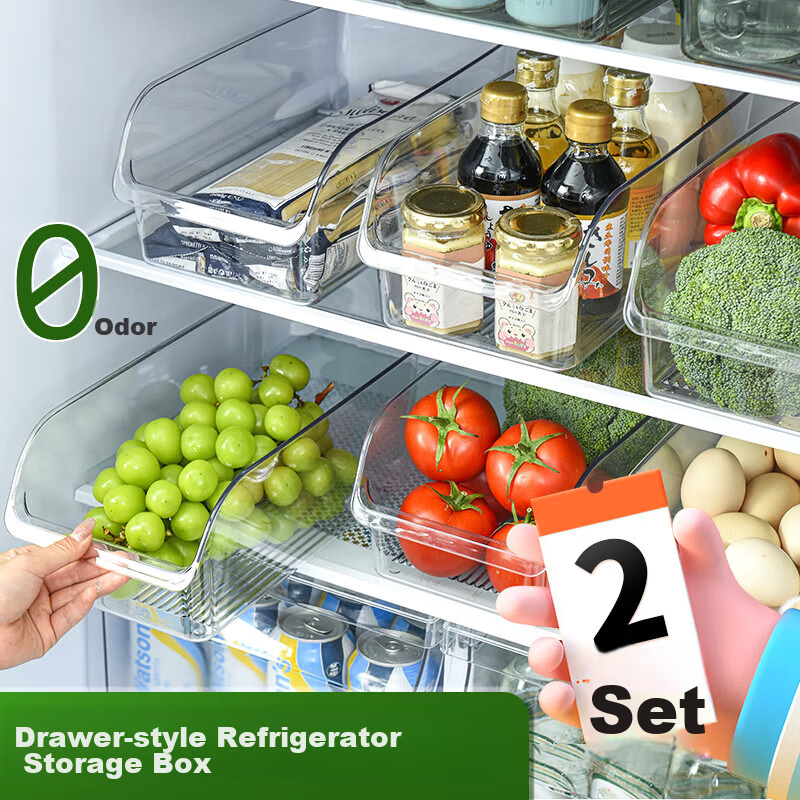 KATEI STORY Japanese Style Refrigerator Storage Box Drawer Fresh-Keeping Food Grade Vegetable Egg Freezer Organizer