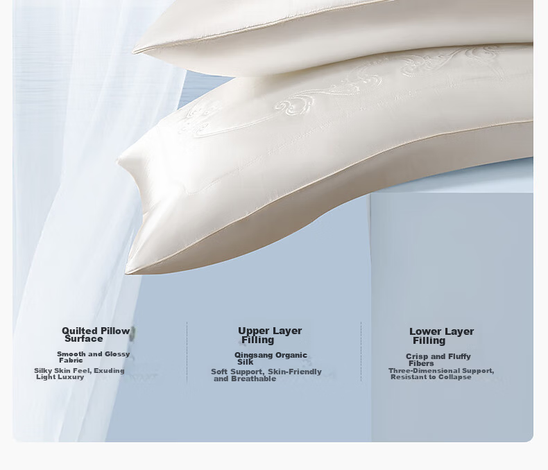 Mercury Home Textiles Silk Pillow PRO Cervical Spine Neck Protection Slow Rebound Memory Foam Class A Pillow Core Household Single 74*48cm 11