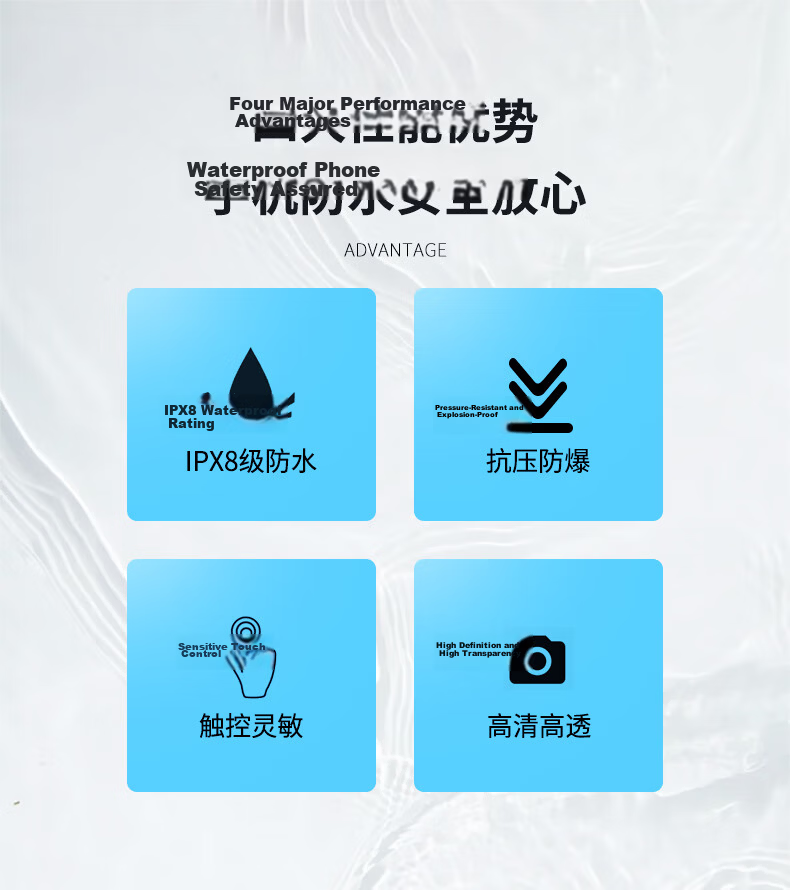 WELLHOUSE Waterproof Phone Pouch Standard Edition Black for Diving Swimming Touchscreen Water Photography Hot Springs Fishing 4