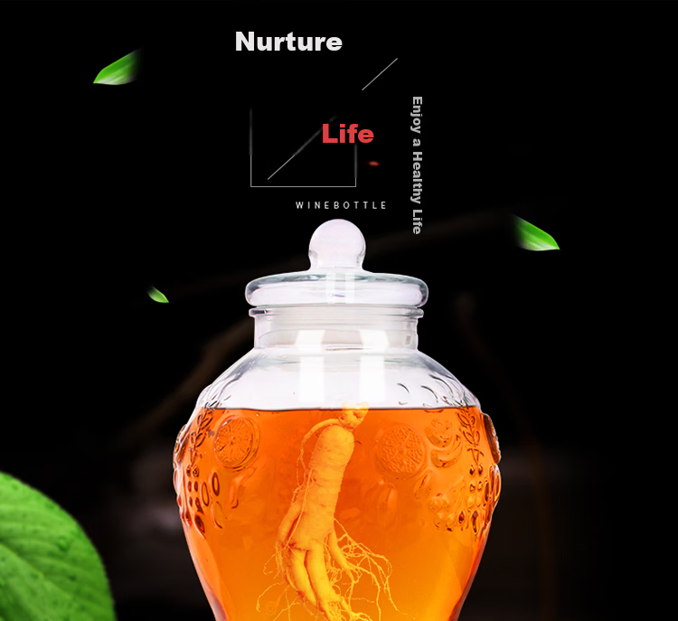 BJ Pickling Jar, Pickle Crock, Alcohol Infusion Container, Dessert Stand, Beverage Bucket, Juice Jug, Cola Bottle, Fruit Container, 8 Jin Capacity 1