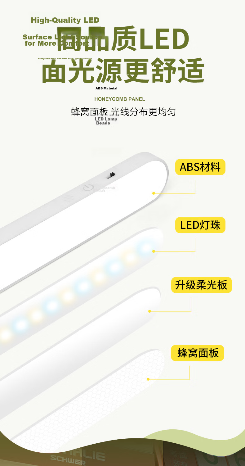 HP Eye Protection Desk Lamp for Students Dormitory Bedroom Bedside Magnetic USB Rechargeable Reading Light 7
