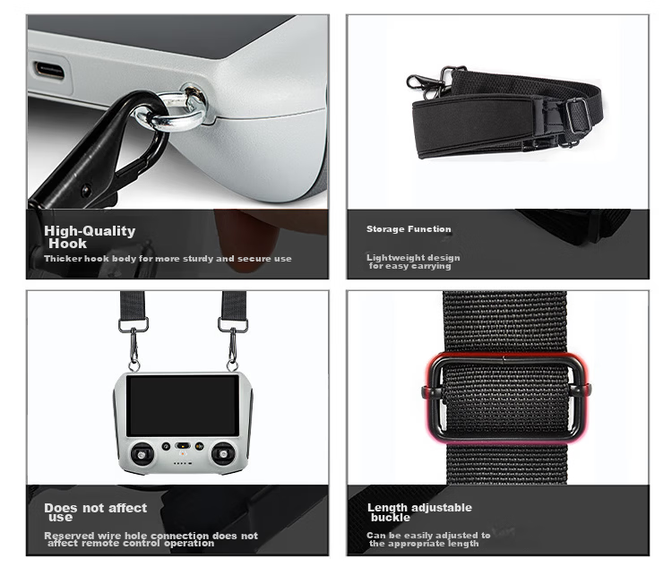 Earlymen Black Shoulder Strap Neck Strap for DJI RC/RC Pro with Screen Remote Controller Compatible with DJI Air 3S/Air 3/Mini 4/Mini 3/Mavic 4 Pro and More 7