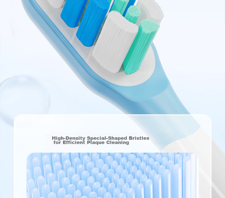 Dongnailun Compatible with Xiaomi Electric Toothbrush Heads T200/T200C Sonic Electric Toothbrush Heads, Pack of 6, Standard Cleaning Type 9