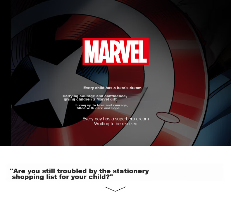 Disney Backpack Primary School Students Grades 3-6 Stationery Set Marvel Gift Box Birthday Present Study Kit 4