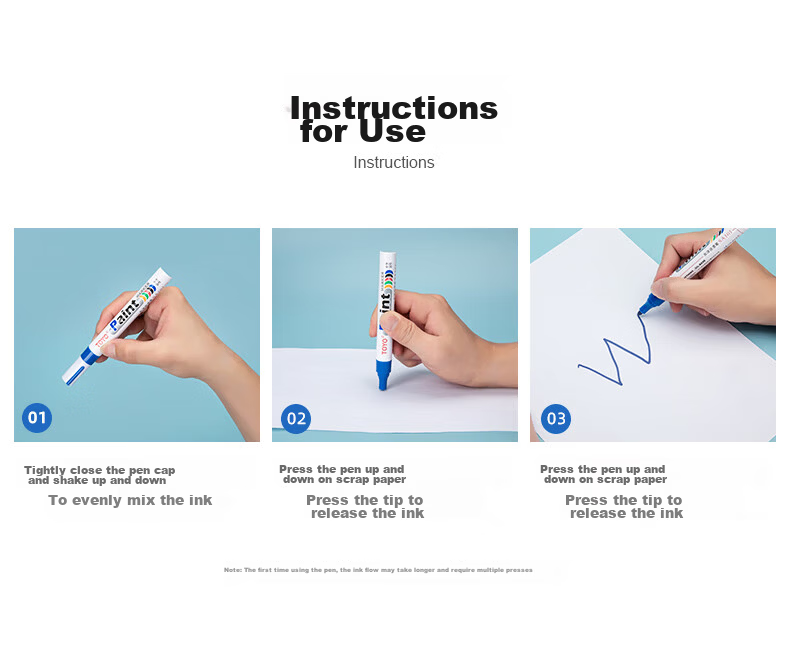 Dongyang SA101 Oil-Based 2.8mm Paint Marker, Quick-Drying, Waterproof, Heat-Resistant, for Marking Tires And Sign-In Pens, 12 Pieces Per Box / White 9