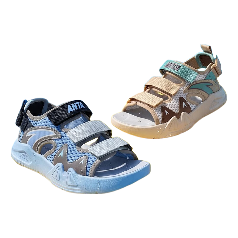 Anta Kids Boys Sandals 2026 Summer Breathable Non-Slip Lightweight Open-Toe Beach Shoes A12629942