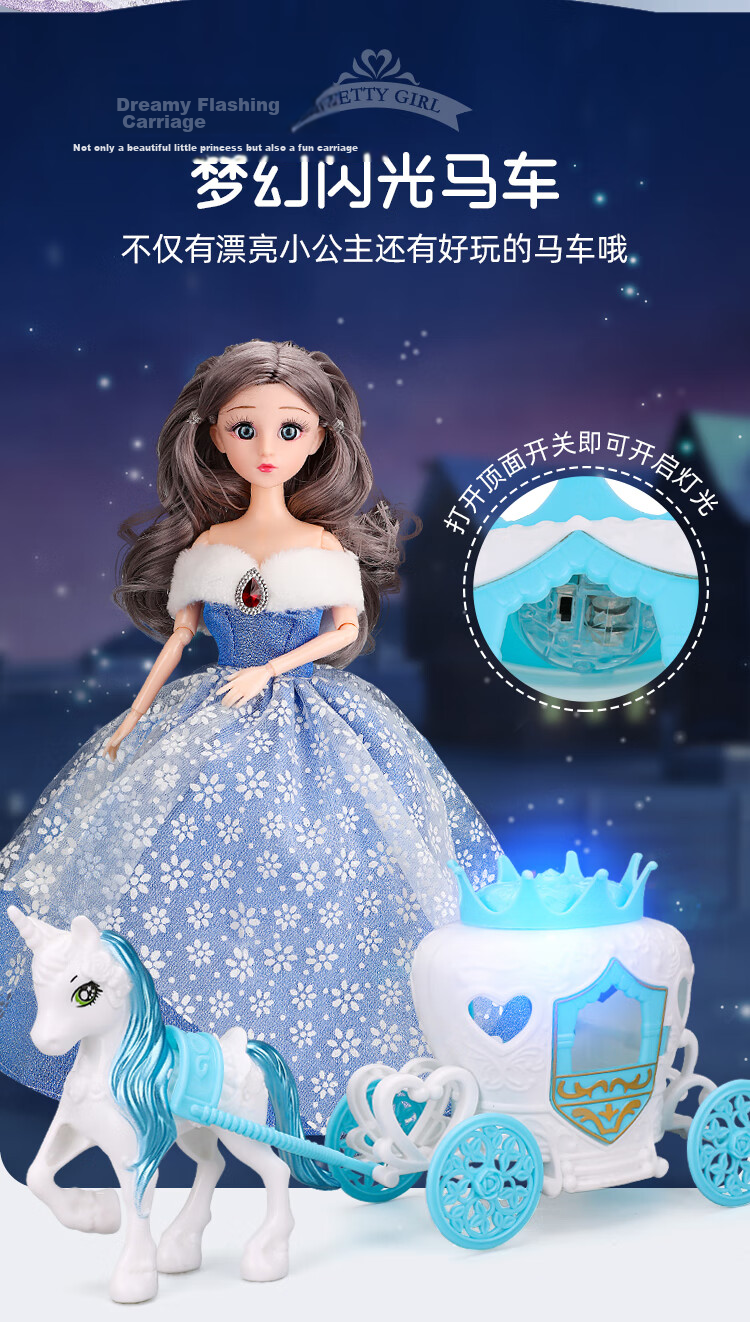 AoZhiJia Children's Toy 3-6 Years Old Girls Dress-Up Doll Set Starry Wand Princess House Pretend Play Birthday Gift 6