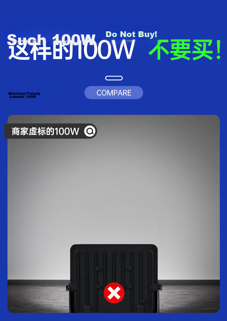 CHNT LED Floodlight, Outdoor Factory Exterior Lighting, Garden Light, Searchlight, IP65 Waterproof, High Brightness, 10W 1