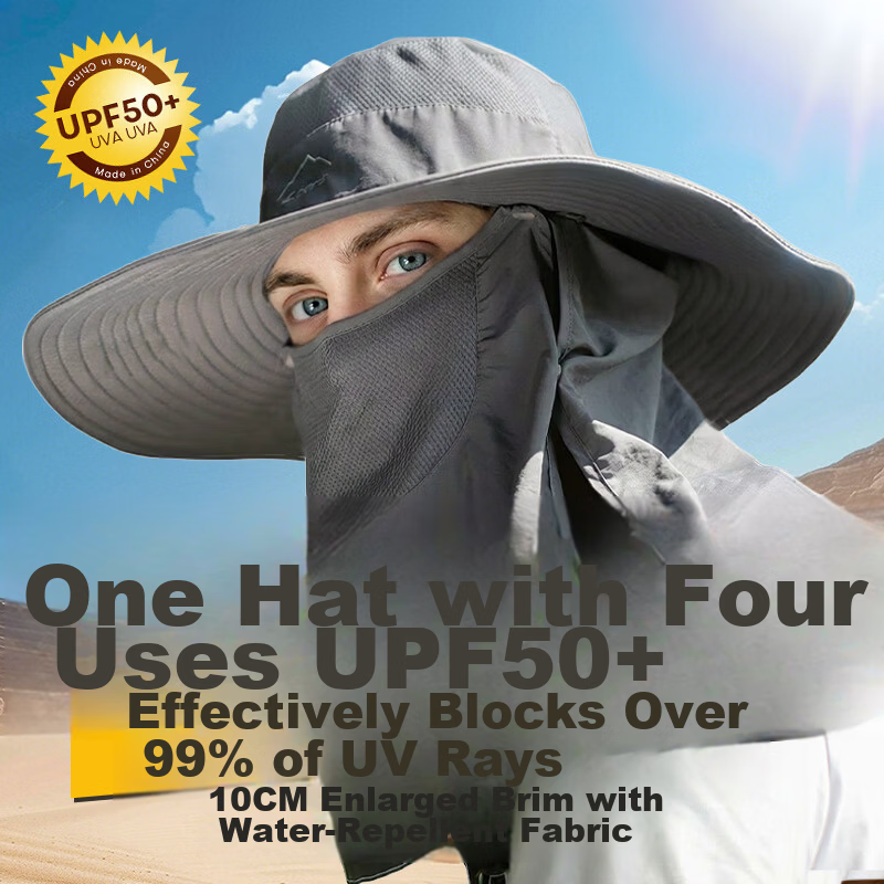 SupFire Outdoor Sunshade Hat Summer Sun Protection Hat with Detachable Face Mask for Men and Women Cycling Fishing 08