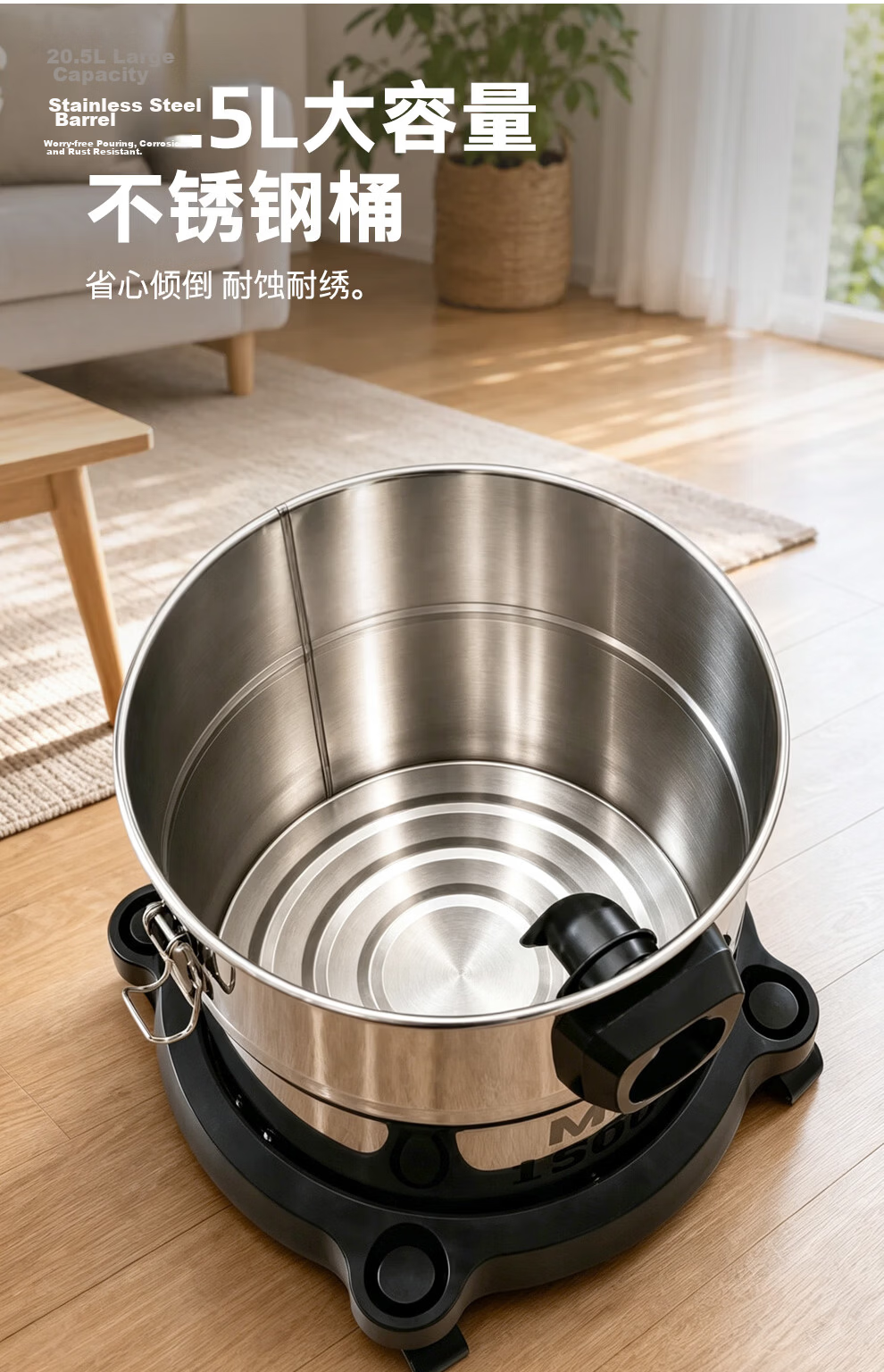 KARCHER German Stainless Steel Barrel Vacuum Cleaner, Wet And Dry Use, Industrial Commercial Cleaning, Carpet Pet High Suction Power Vacuum Cleaner 7