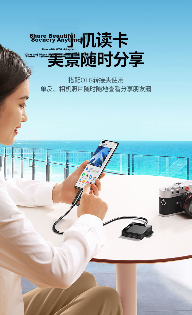 UGREEN USB/Type-C Multifunctional CF Card Reader 3.0 High-Speed Supports CF/MS/SD/TF Camera Surveillance Memory Cards Compatible with Computers/Smartphones/Apple 17/16/iPad 7