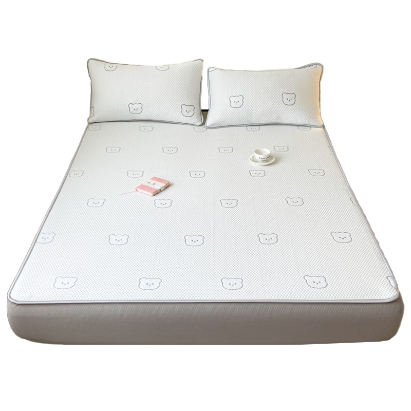 MUJI Class A Summer Cooling Ice Bean Three-Piece Fitted Sheet Set 1.8x2m Double Full-Cover Mattress Protector