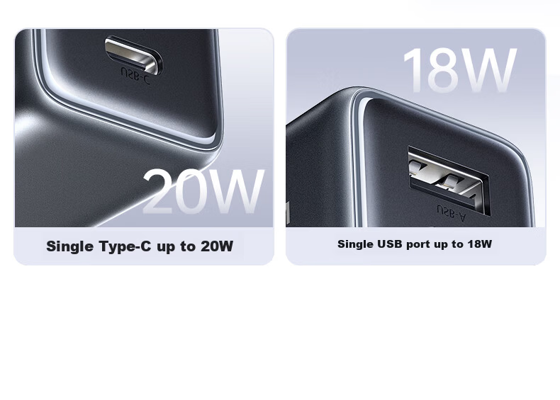 UGREEN 20W Dual-Port GaN Charger Multi-Port Fast Charging Adapter Compatible with Apple iPhone 17/16/15/Pro Max/Air Huawei Xiaomi USB/Type-C Plug 9