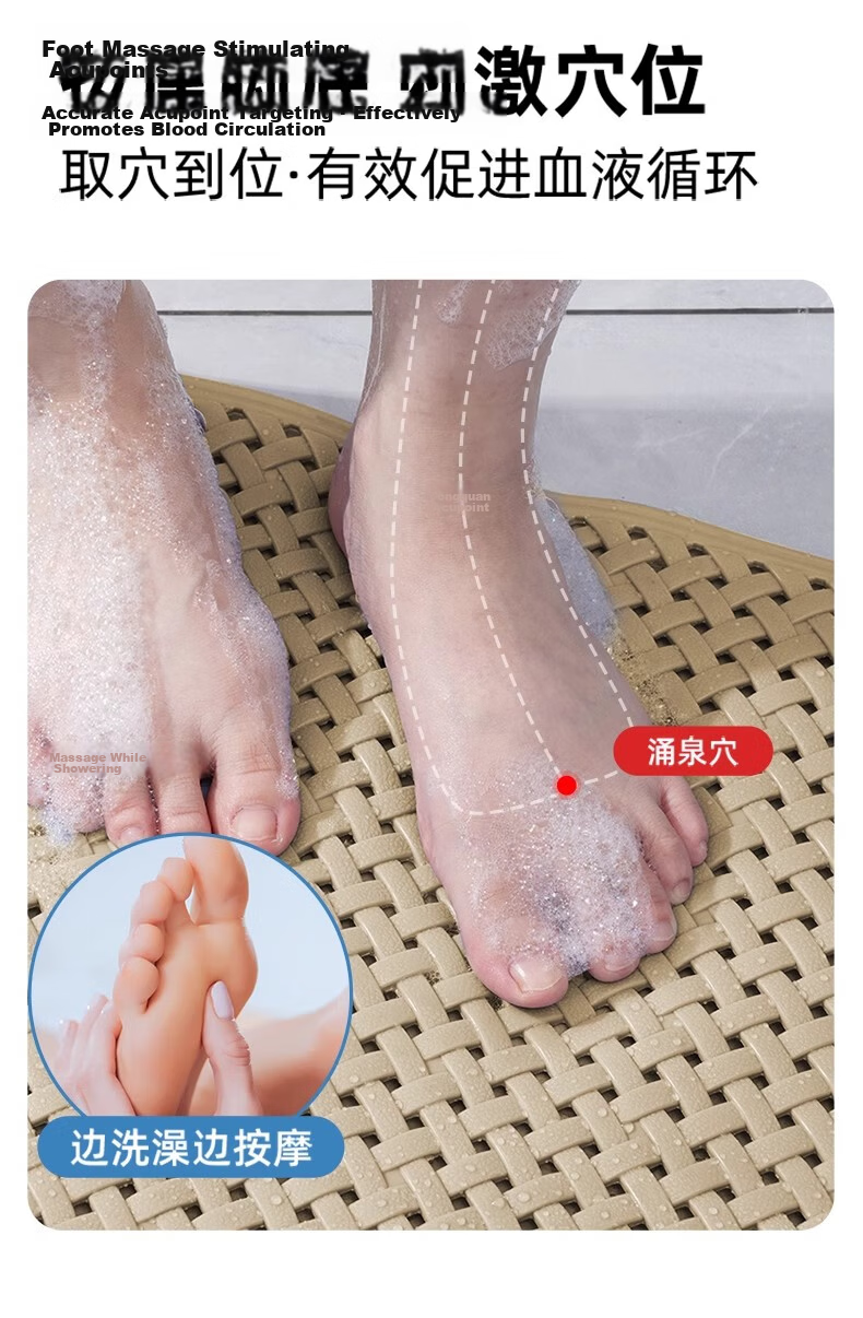 Qiqijia Bathroom Non-Slip Mat, Shower Floor Mat for Bathrooms, Anti-Fall Foot Pad for Children And Elderly in Shower Areas 14