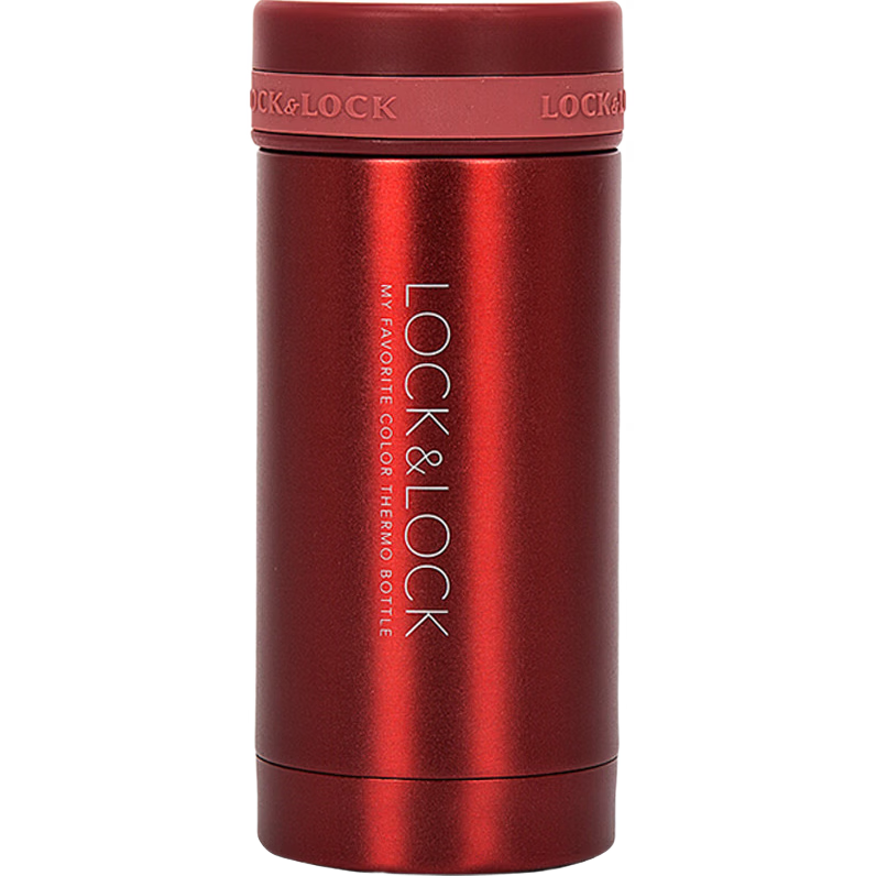 LOCK&LOCK Stainless Steel Slim Portable Insulated Tea Water Car Business Mug 200ml Red LHC550