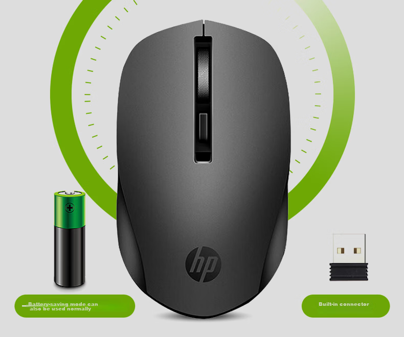 HP S1000C Upgraded Wireless 2.4G Silent Office Mouse Type-C Charging USB Wireless Plug and Play Mouse White 11