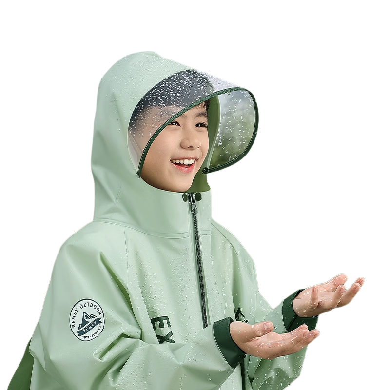 Beimei Children's Raincoat, Long Full-Body Design for Elementary School Students, Boys And Girls, with Backpack Space, for Heavy Rain Protectio