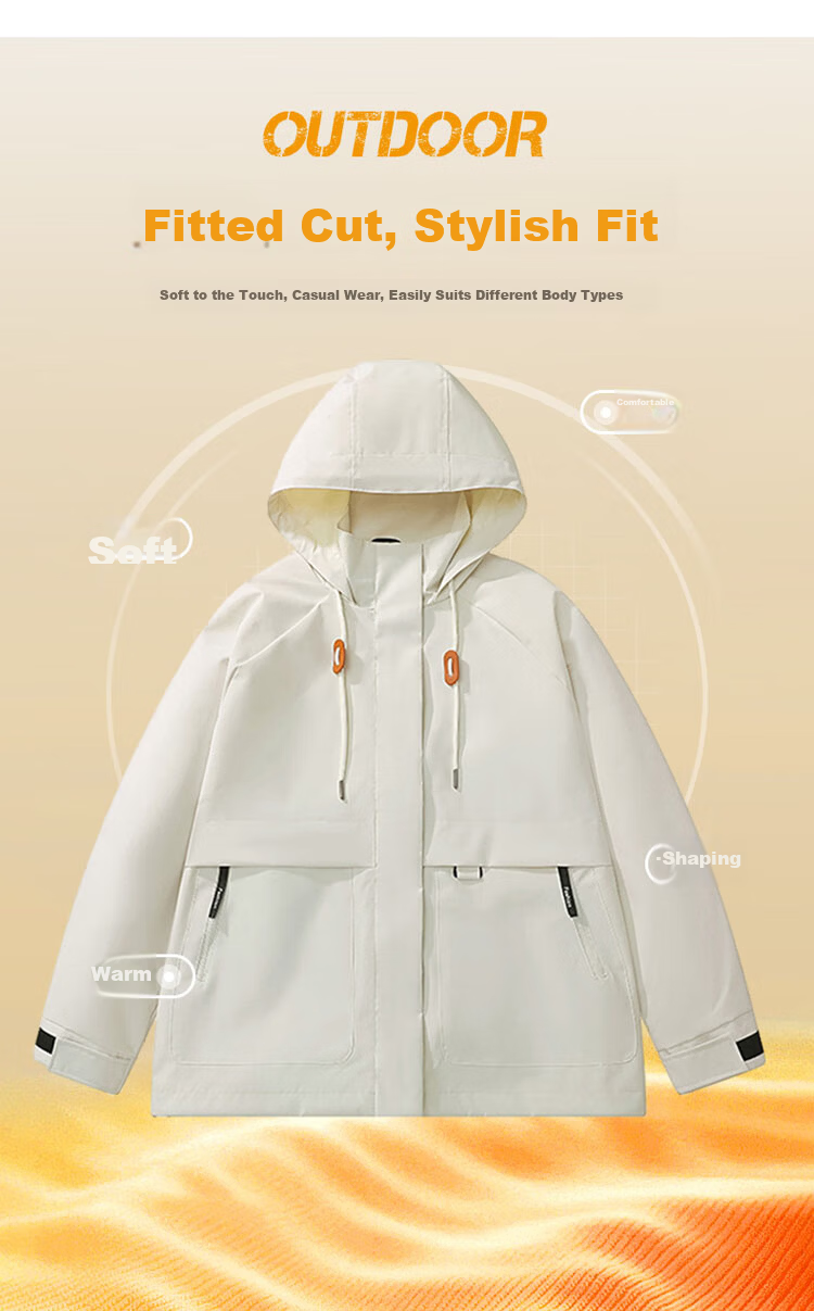 JEEP SPIRIT Unisex Windproof Outdoor Jacket Autumn Winter Couple's Jacket Men's Sunflower 3XL 4
