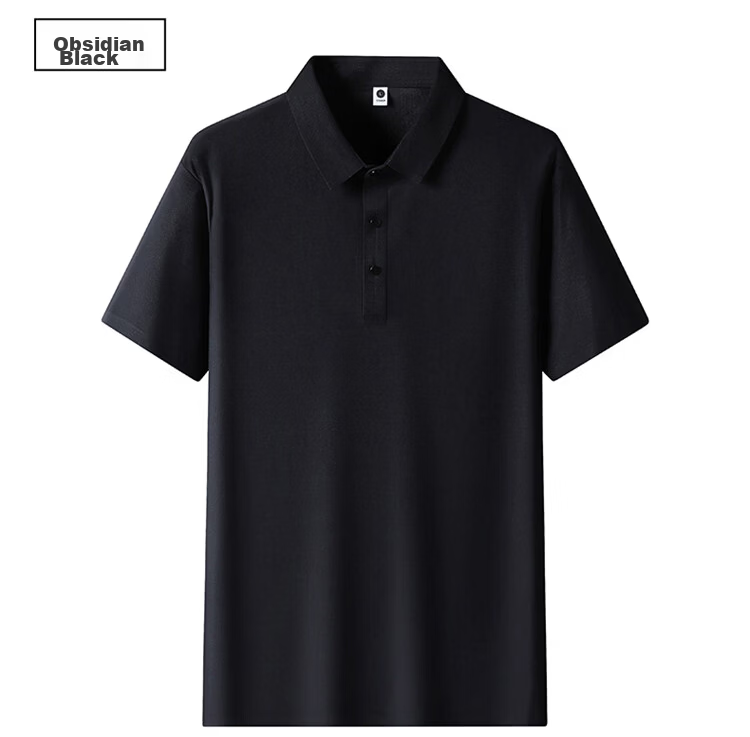 TUCANO Women's Short Sleeve Ice Silk Solid Breathable Polo Shirt Quick-Dry Sun Protection Top Obsidian Black 3XL 14