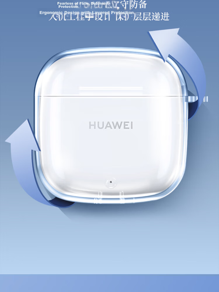 ESCASE Huawei FreeBuds SE3 Protective Case Transparent Bluetooth Earphone Storage Box Silicone Soft Cover Full Protection Anti-Drop Ultra-Thin Case Transparent with Anti-Lost Strap 4