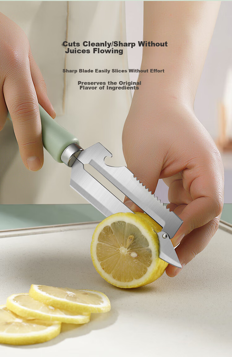 JD Original Qingyan Fruit Knife, Stainless Steel Multi-Functional Peeler for Home Use [Can Remove Fish Scales], Large Size 3