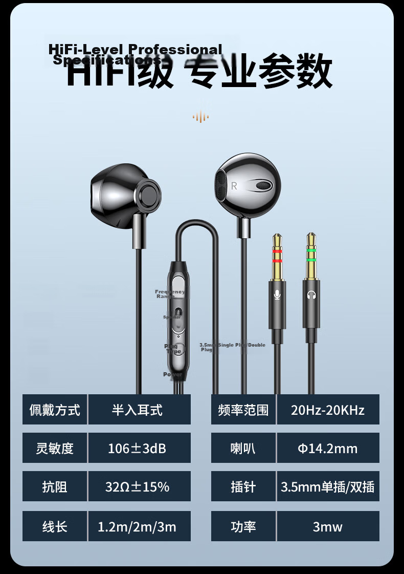 Chengao High-Quality Wired Computer Headset with Microphone Dual 3.5mm Plugs 2m Black for Exam Desktop Laptop Gaming Sound Card Live Streaming Microphone 2-in-1 13