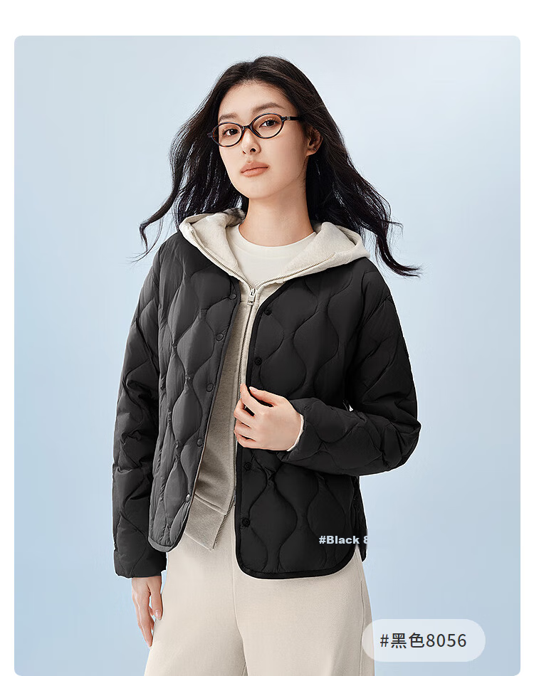 Bosideng Women's Spring and Autumn 90% Down Lightweight V-Neck Slim Short Casual Jacket Gift Mall Same Style 34